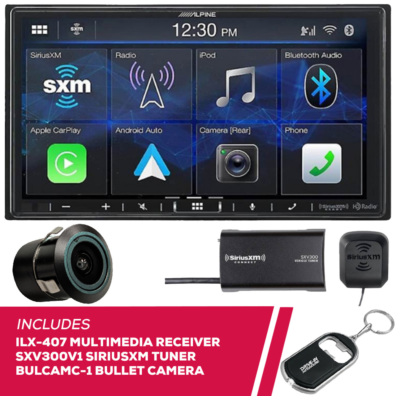 Alpine ILX407 7" Digital Multimedia Receiver w/ Bullet Camera